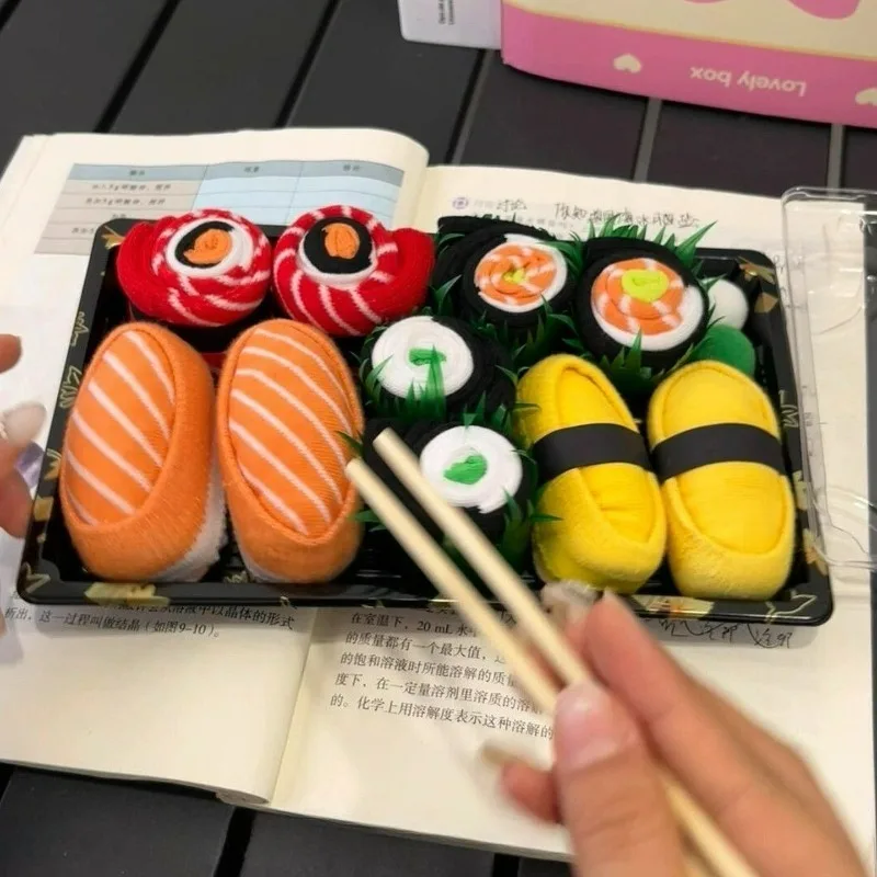3Pairs Simulation Sushi Stockings Women Men Friends Socks Gifts Interesting Socks Personalized Food Patterns Socks Box Set