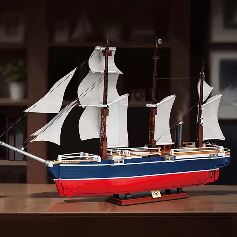 1687PCS Ausdauer Schiff Bausteine Dampf Segelboot Modell Desktop Dekoration Pädagogisches DIY Spielzeug Urlaub Geschenk für Kinder Fans