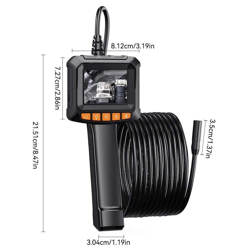 Imagem -04 - Câmera de Inspeção Impermeável Portátil Câmera de Esgoto com Tela Lcd 2.4 Endoscópio Ip67 hd para Drenagem