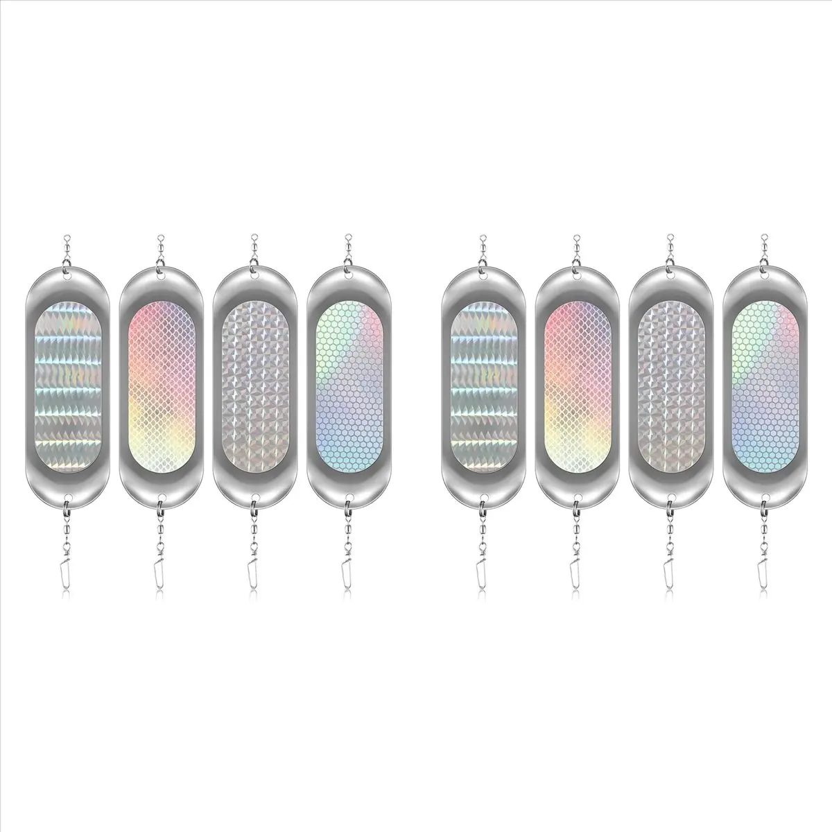 *A14E 8Pcs Fishing Bait Lure Diving Board Swivel Luminous Planer Board Kokanee Dodger Fishing Flashers Fishing Trolling Tackle