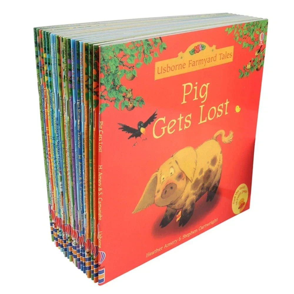 20 Books/set 15x15cm Usborne Farmyard Tales Series Children Baby Famous Farm Story English Picture Book Parent Child Reading