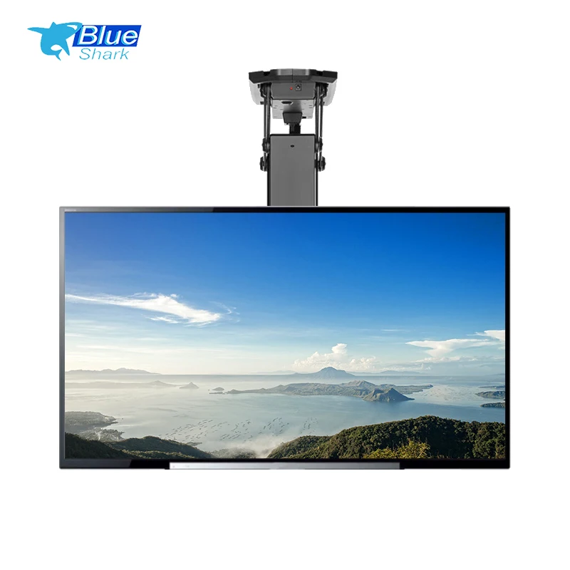 32-75inch remote control Smart home office ceiling motorized tv mount ceiling drop down tv lift Electric Flip Ceiling Bracket