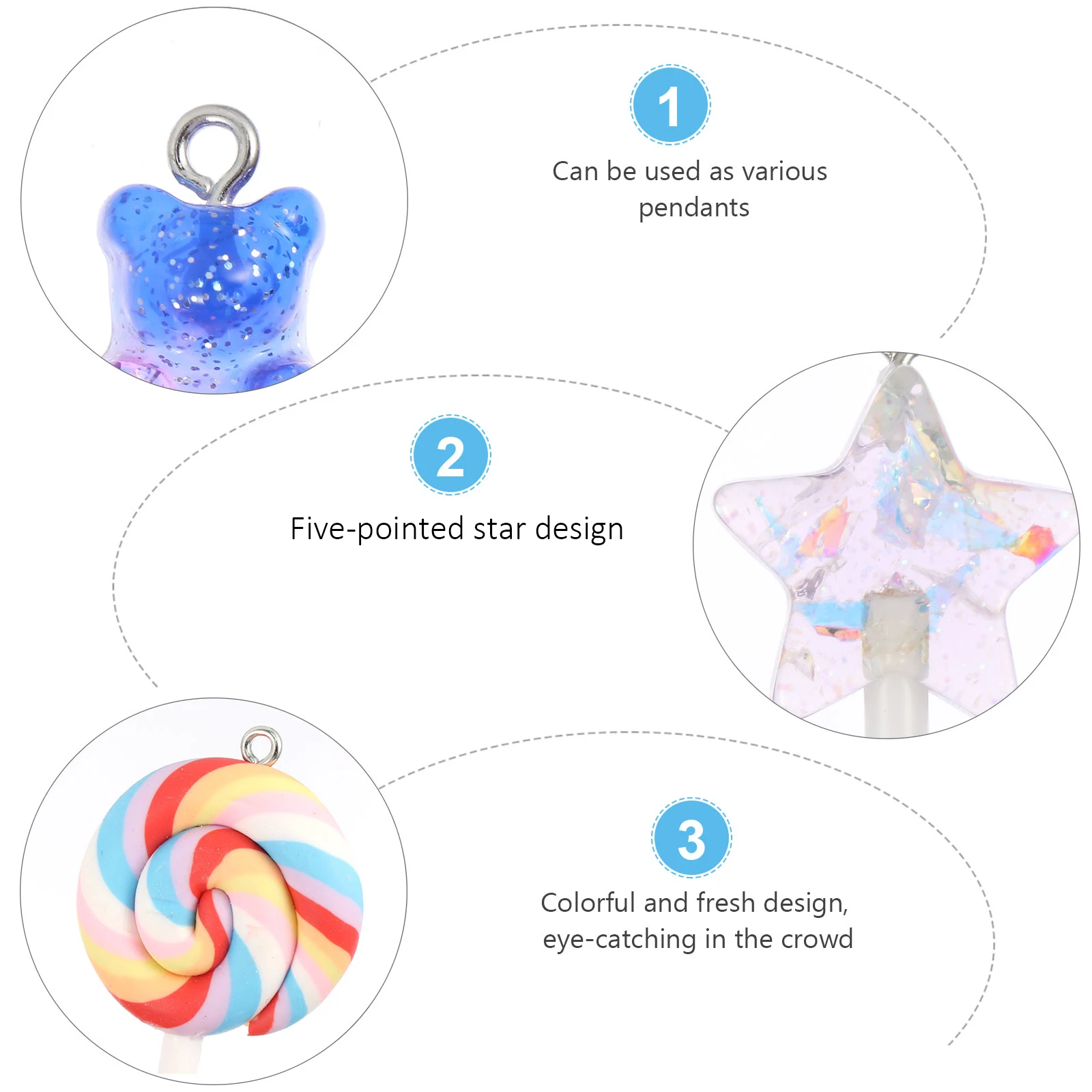 

30pcs C y Pendant Set Durable Safe Multi Use Jewelry Making Phone Decor Colorful Creative Fashionable Charms Bracelets Earrings
