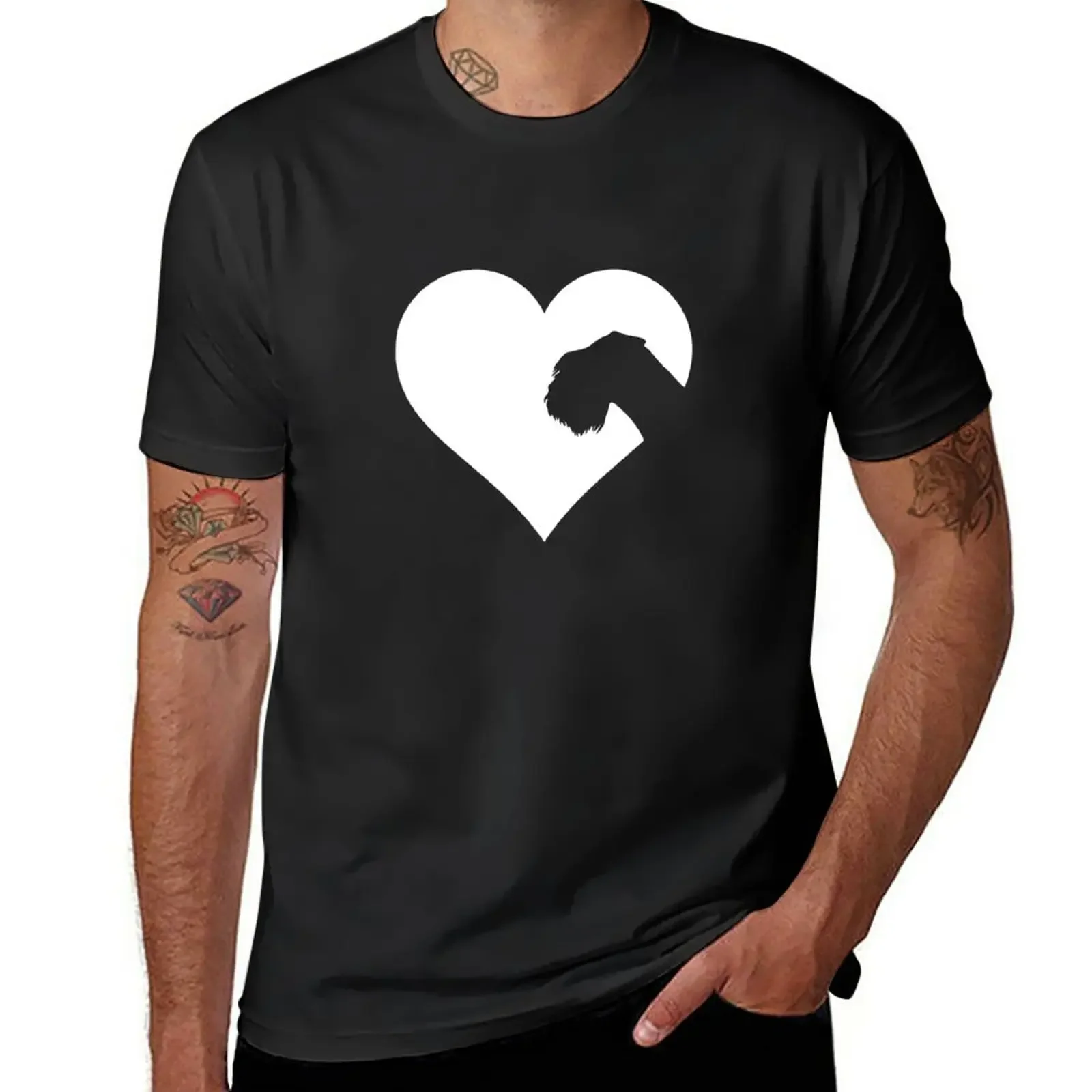 New The Heart of the Miniature Schnauzer Lover T-Shirt Oversized t-shirt T-shirt for a boy mens champion t shirts