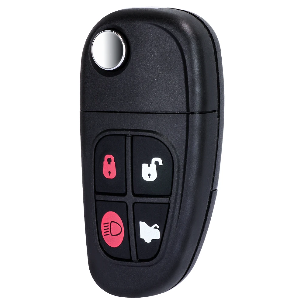 KEYECU 4 Buttons 315MHz 433MHz 4D60 Chip for Jaguar X-Type S-Type XJ XJR Auto Flip Remote Control Key Fob NHVWB1U241, CWTWB1U243