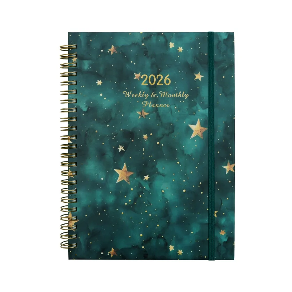 

English 2026 Schedule Planner Notepad Wear-resistant 12 Months A5 Agenda Planning Notebook Efficiency Portable