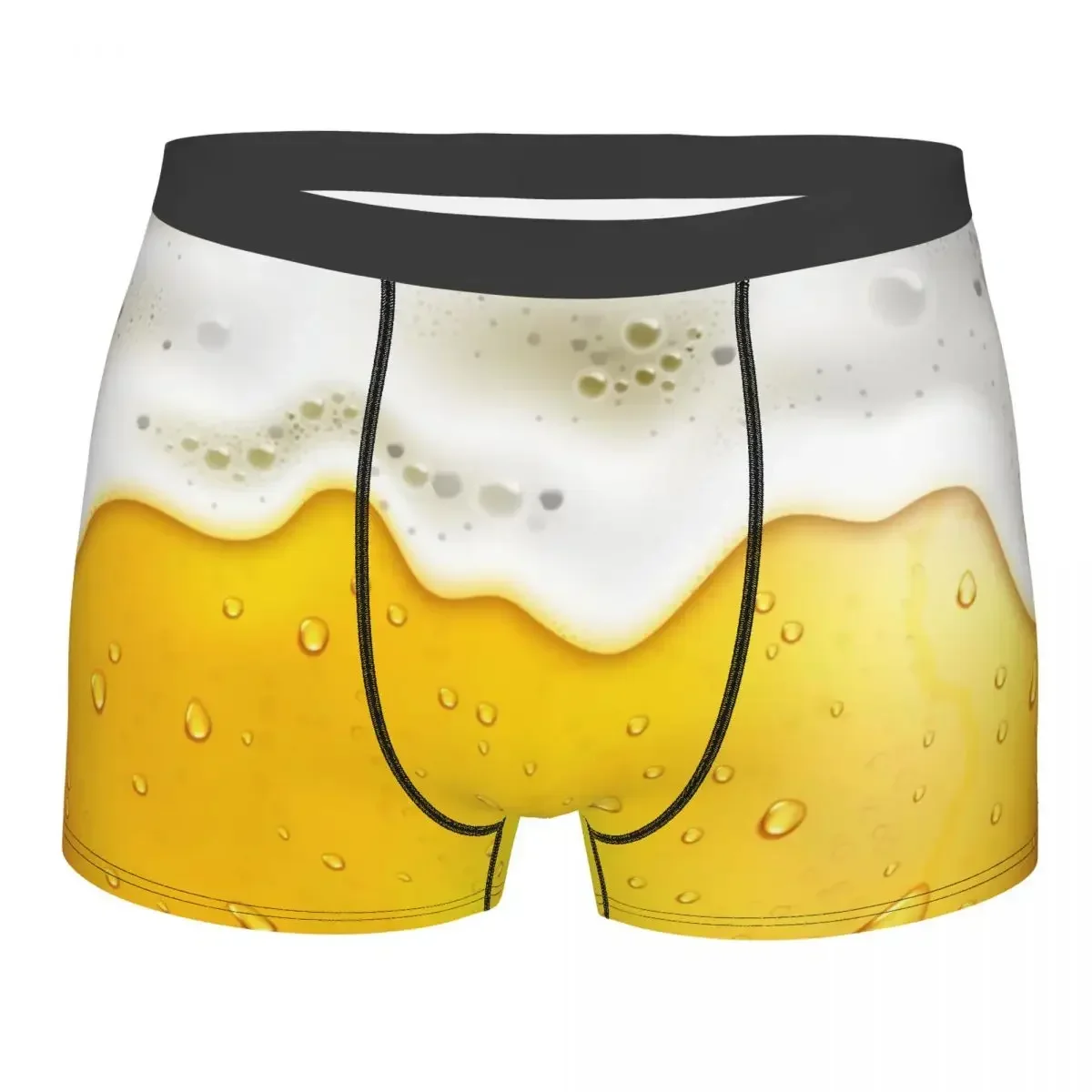

Custom Beer Realistic Bubbles Foam Boxer Shorts For Men 3D Print Drinking Lover Underwear Panties Briefs Stretch Underpants