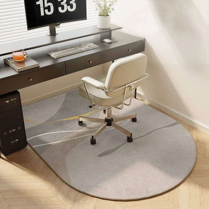 Modern Simple Semi-circular Desk Computer Chair Carpet Art Creative Lines Bedroom Rug Easy To Care Non-slip Decorative Mat IG