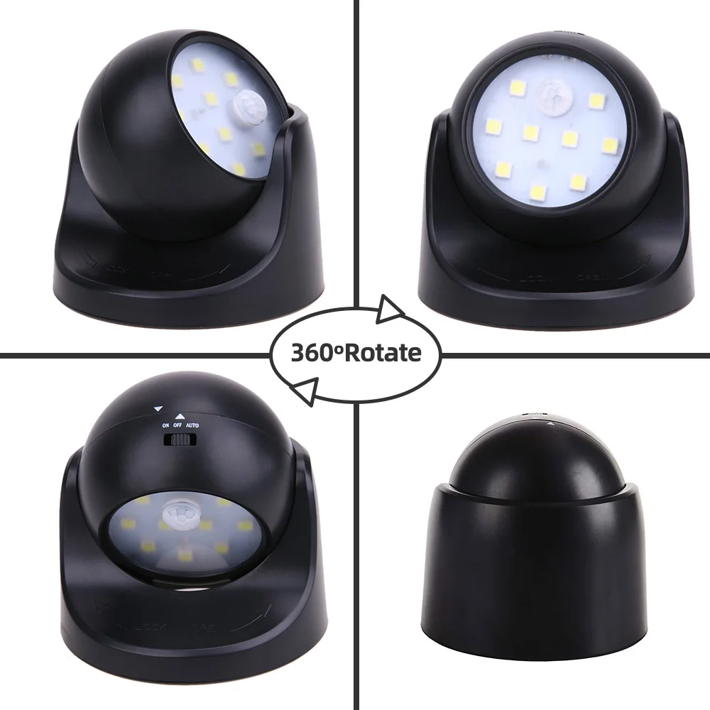 LED Wireless Motion Sensor Light 360Degree Rotation bedroom decor Night Light courtyard Wall decorative Lamp for Stairs lighting