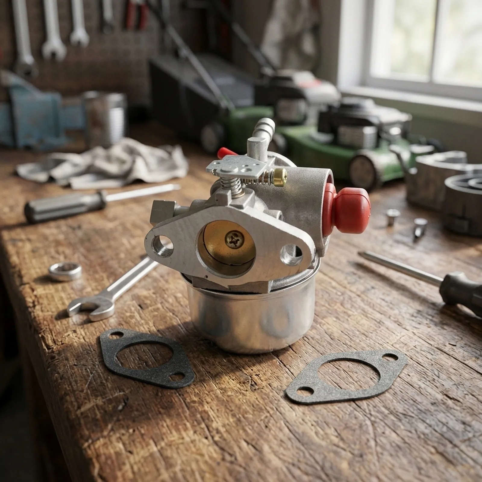 Carburetor with Gasket For For Tecumseh 536.772101 and 143.013802 Engine Series Installed in Residential Lawn Mowers