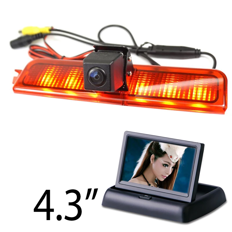 HD CCD ضوء الفرامل الرؤية الخلفية عكس الكاميرا ل Volkswagen VW caddy 2013- 2015 كاميرا لموقف السيارات مع شاشة السيارة