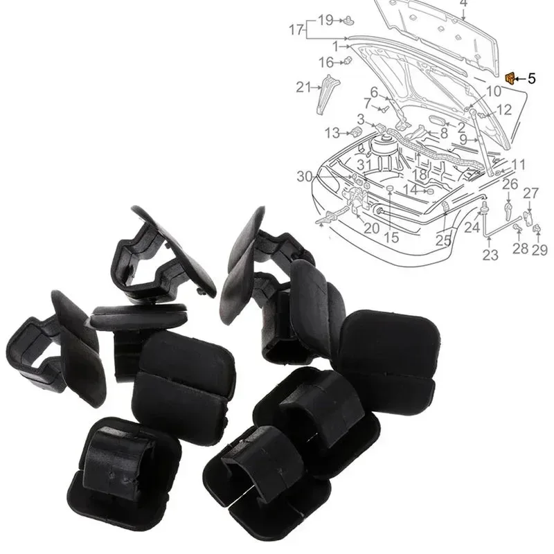 10/30/60Pcs Car Hood Bonnet Insulation Clips Rivet Retainer 1H 5863849   A01C for VW Polo Tiguan Passat B5 B6 SEAT