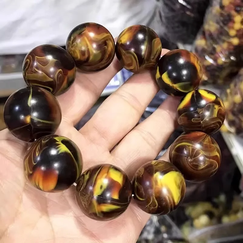 سوار شمع العسل الجديد، سوار خرز دائري، مجوهرات شمع العسل الكهرماني الكلاسيكية متعددة الاستخدامات للرجال والنساء #2