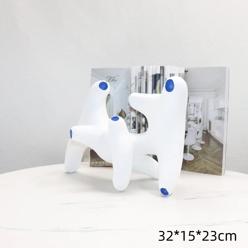 

Современная простая белая Синяя абстрактная Геометрическая угловая креативная Персонализированная модель комнаты для продажи офиса настольное украшение