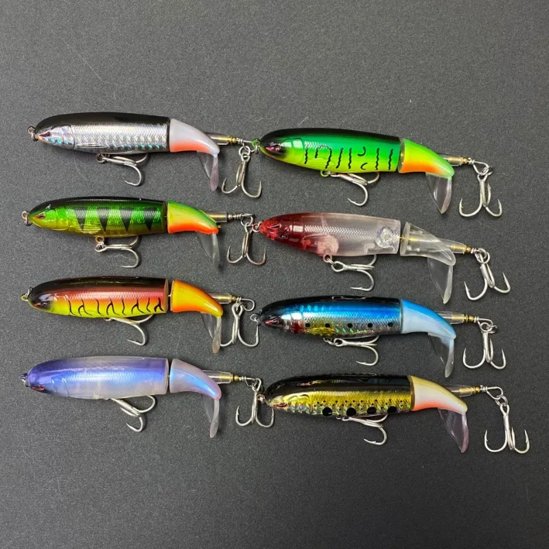 

ALASICKA 1pcs Popper Fishing Lure 13g 90mm Crankbaits Lures Artificial Bait for Fishing Rotating Tail Topwater Wobblers for Pike