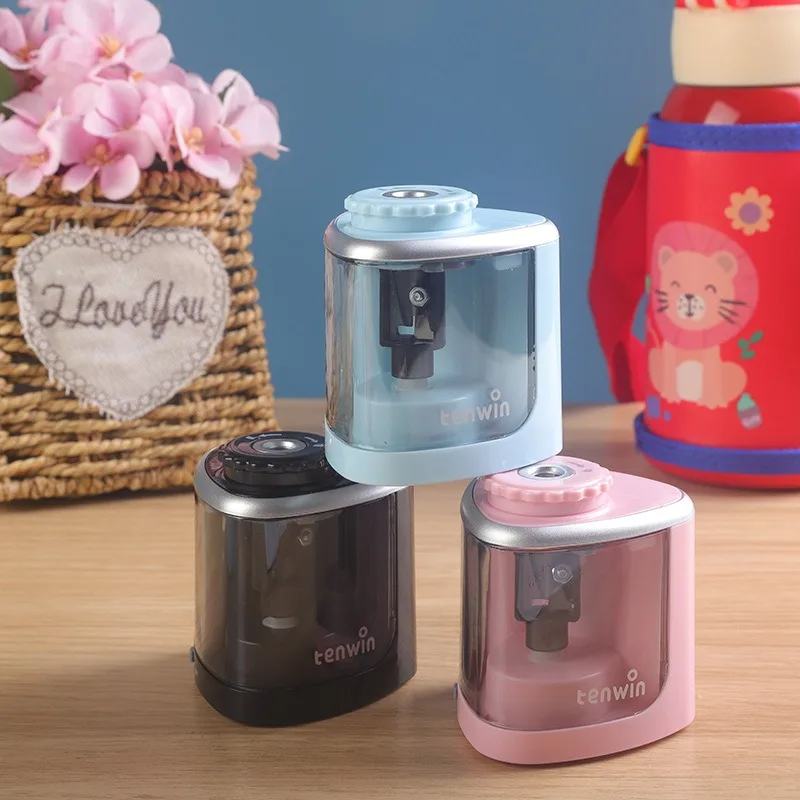 New Electric Sharpener Desktop Automatic Pencil Sharpener Touch Switch Pencil Sharpener for 6-8mm and Color Pencil School
