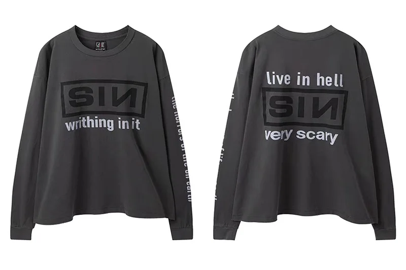 Smile 666 Vintage Casual SAINT Long Sleeve T Shirt Men Woman High