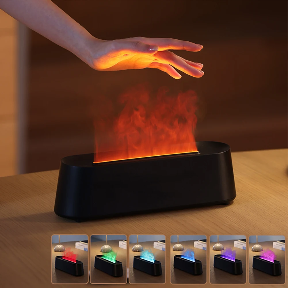250ml Humidifier Aroma Diffuser With Colorful Flame Aroma Diffuser DC5.0V/1.0A 5W Automatic Power-off Protection For Bedroom