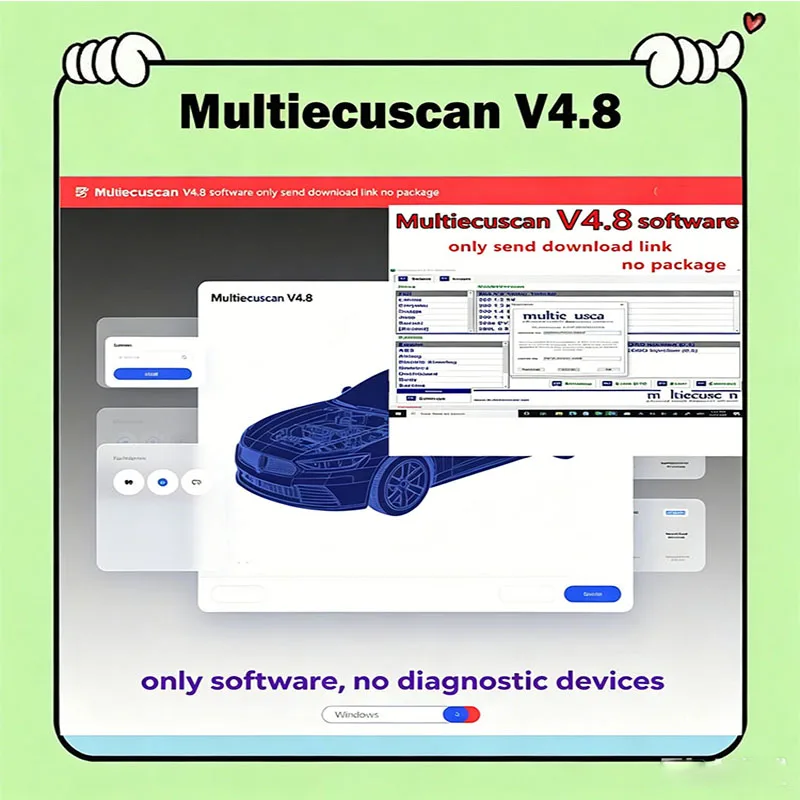Neue Multiecuscan V4.8 Kfz-Wartungstools für EU OBD2-Scanner Autoreparatursoftware + ELM327 + Flachadapter Registriert Unbegrenzt