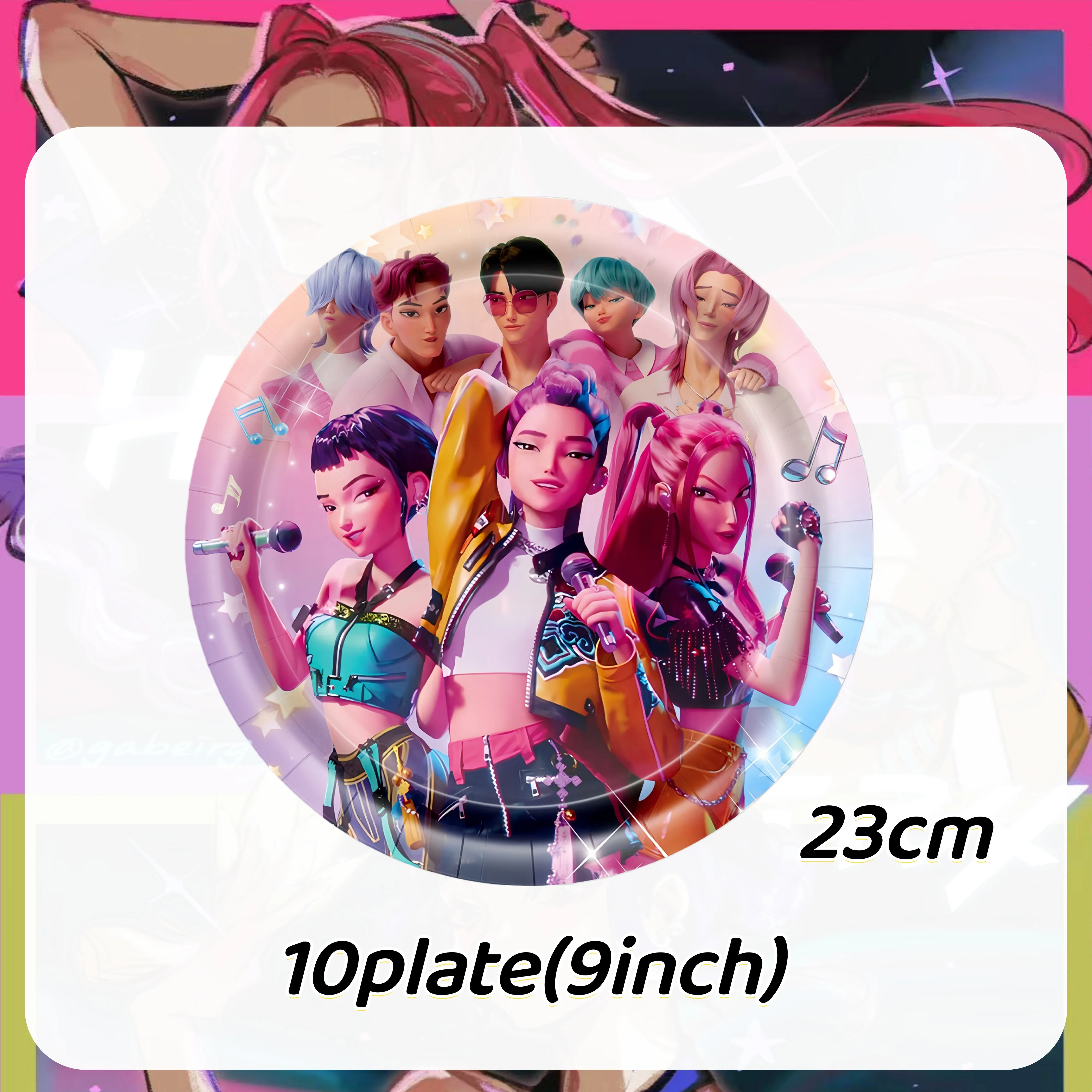 K-Ppop Demon Hunter Group Decorazioni per feste di compleanno Forniture per feste Huntrix Anime Stoviglie Tazza Tovagliolo Palloncini Bandiera appesa Regalo per bambini