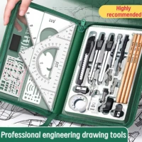 Juego de herramientas de ingeniería, kit de instrumentos de medición de precisión, acero inoxidable duradero, ingeniería, dibujo físico y técnico