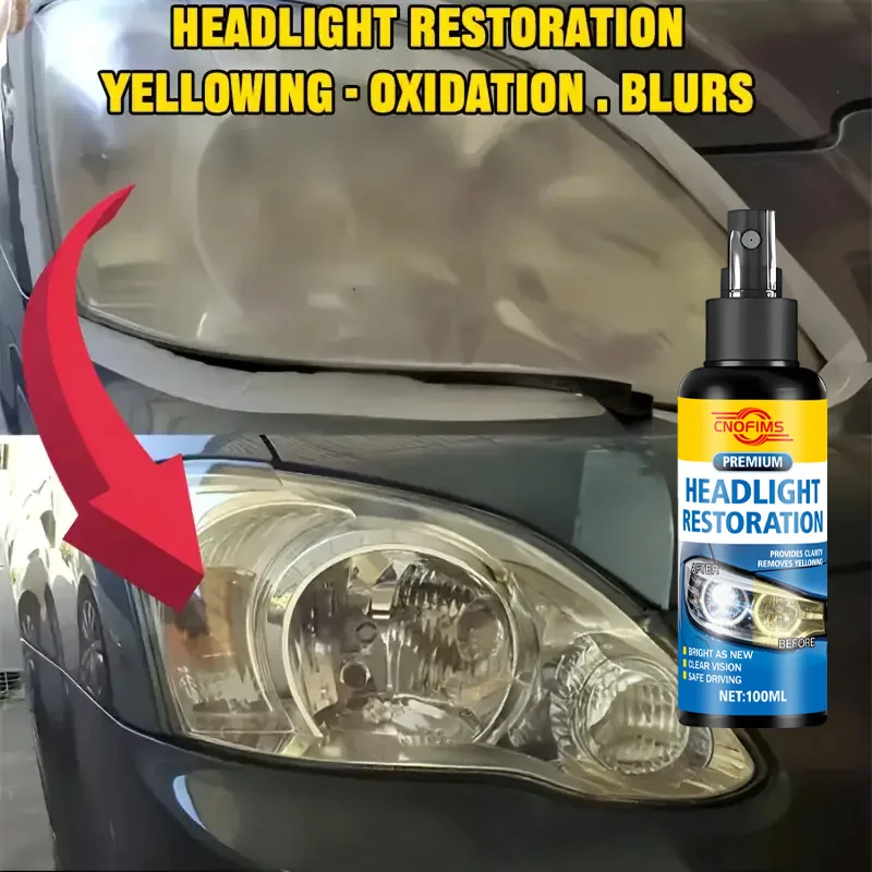 Universal Headlight Restoration Cream Kit - Antioxidant Polishing Agent No-Polish Brightness Boost Scratch & Yellowing Removal