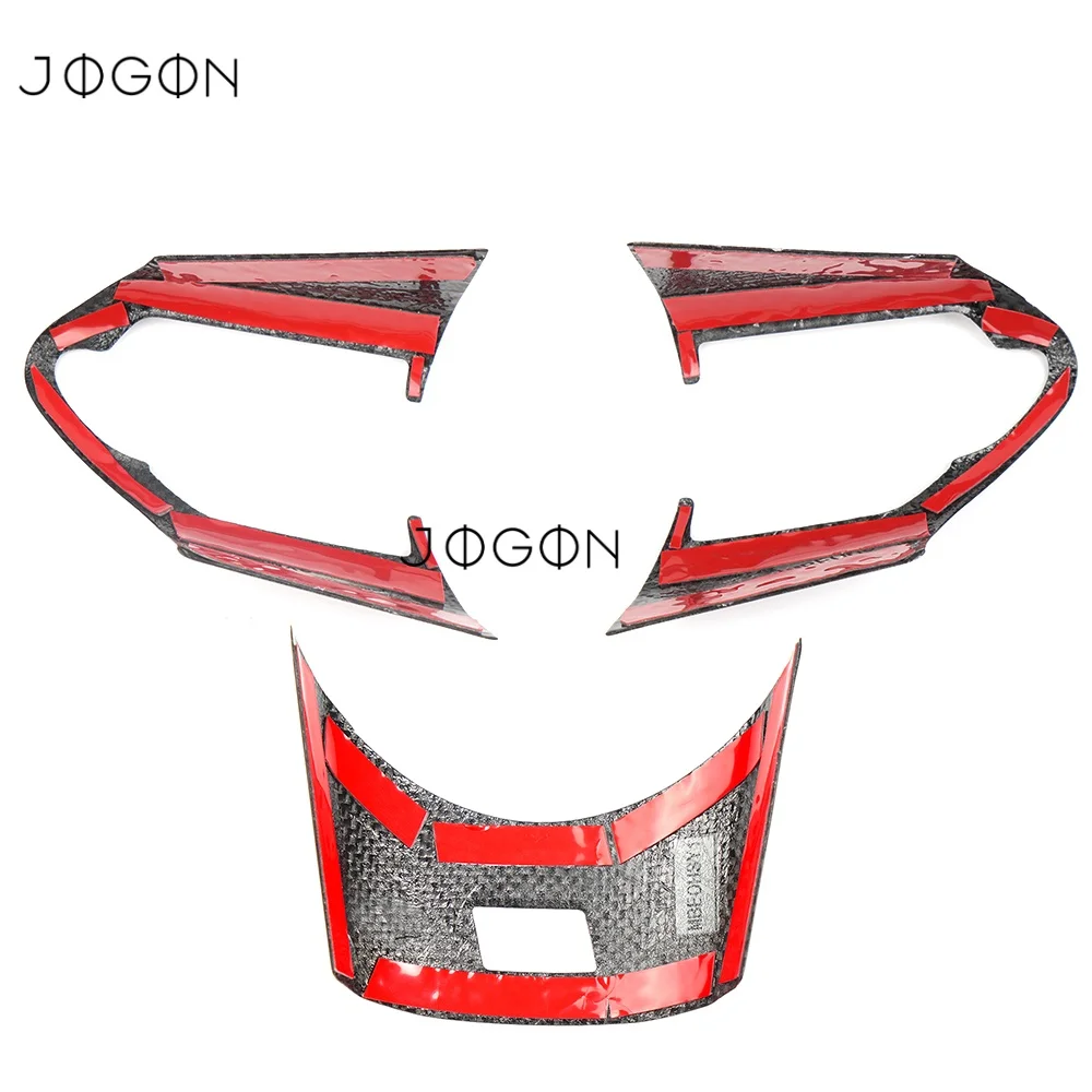 3Pcs For Toyota Corolla GR 2023-2025 Carbon Fiber Car Interior Steering Wheel Button Strip & Lower Panel Cover Trim Accessories view 3