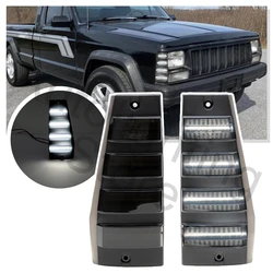 2PCS LED Front Bumper Side Marker Light for Jeep Cherokee XJ 1984-1996 Wagoneer 1984-1990 Comanche turn signal light accessories