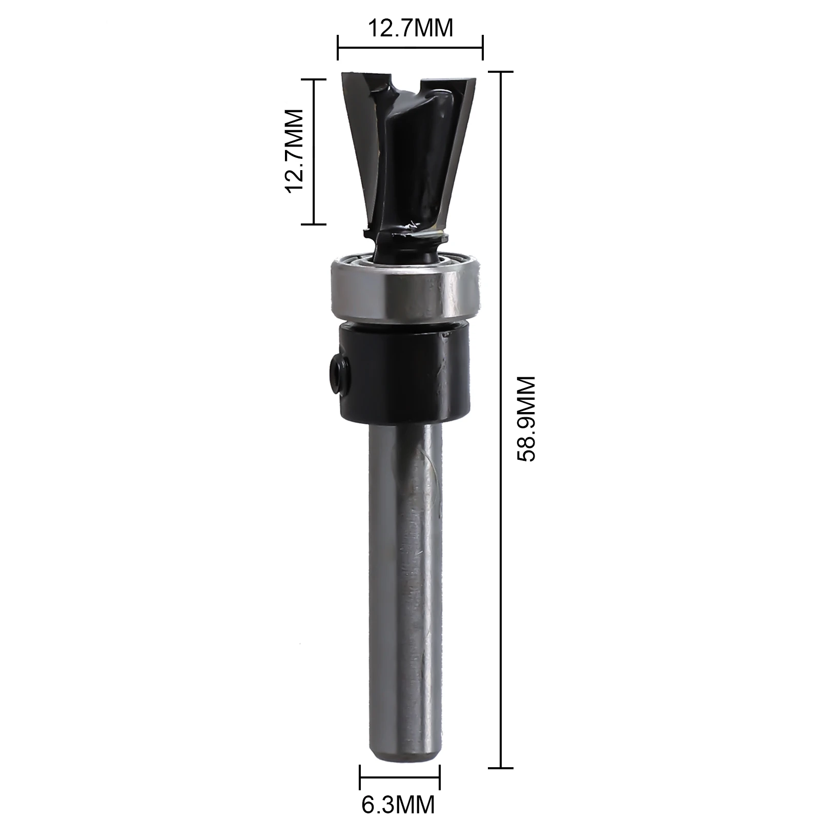 

Carbide Dovetail Router Bit with 1/4 Inch Shank and Bottom Bearing for Dovetail Joints in Drawer Fronts and Cases