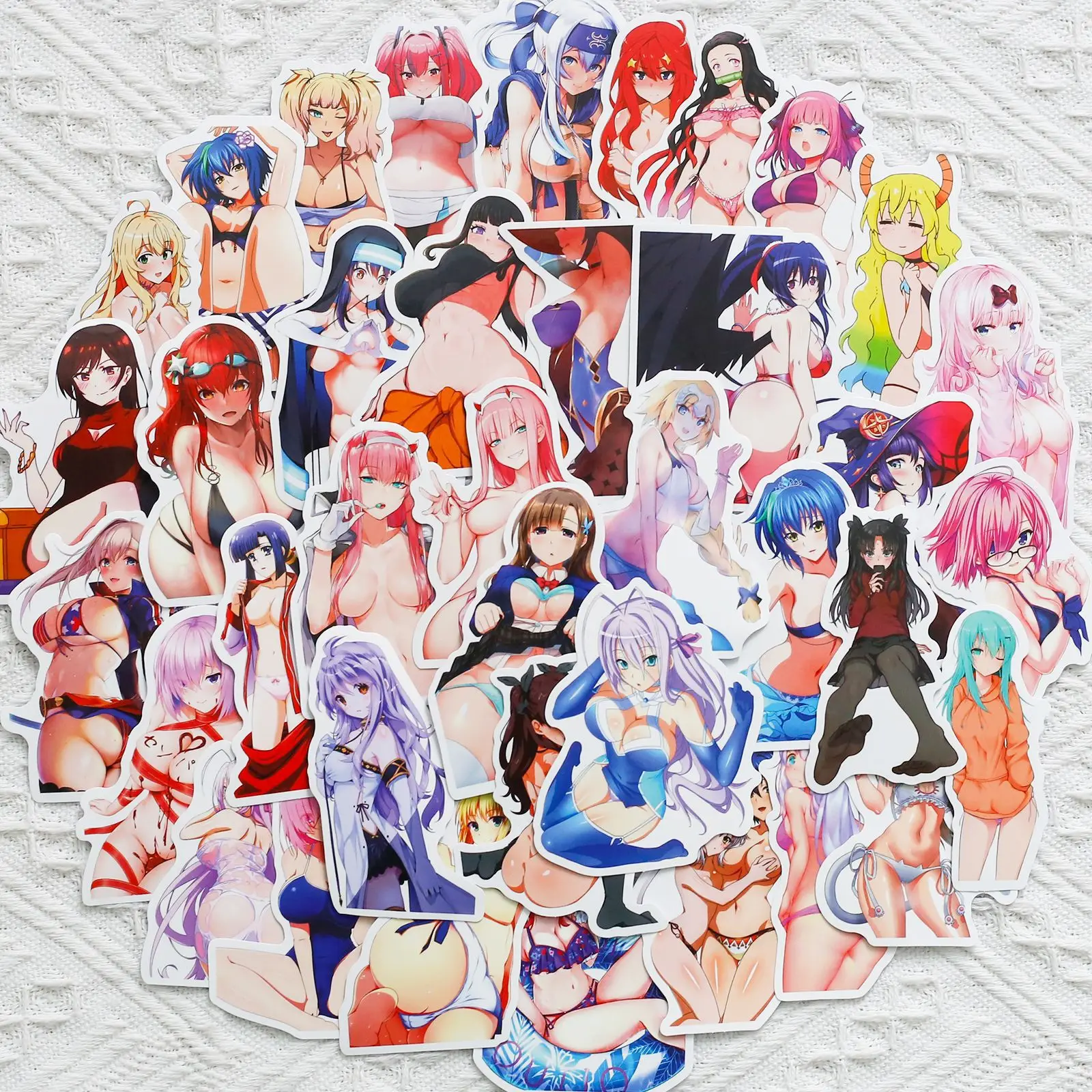 50Pcs Hentai Waifu Stickers,Sexy Anime Girl Stickers for Adults, Waterproof Vinyl Decals for Water Bottles Laptop Skateboard