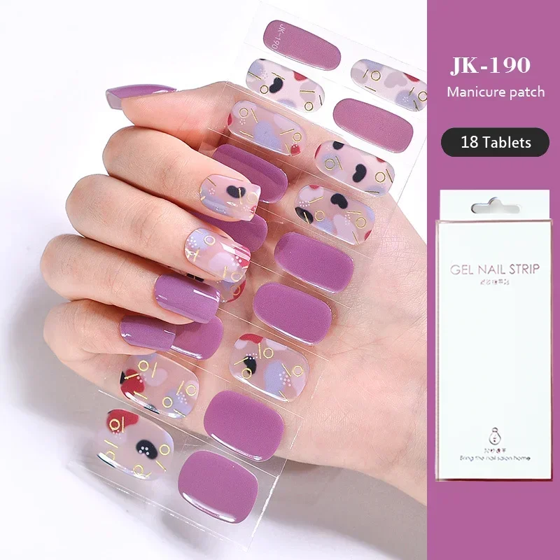 18+6Tips/Set Gel Nail Sticker High Quality 100% Semi Cured UV Lamp  Accept Spot Nail Art Sticker for Nails Manicure