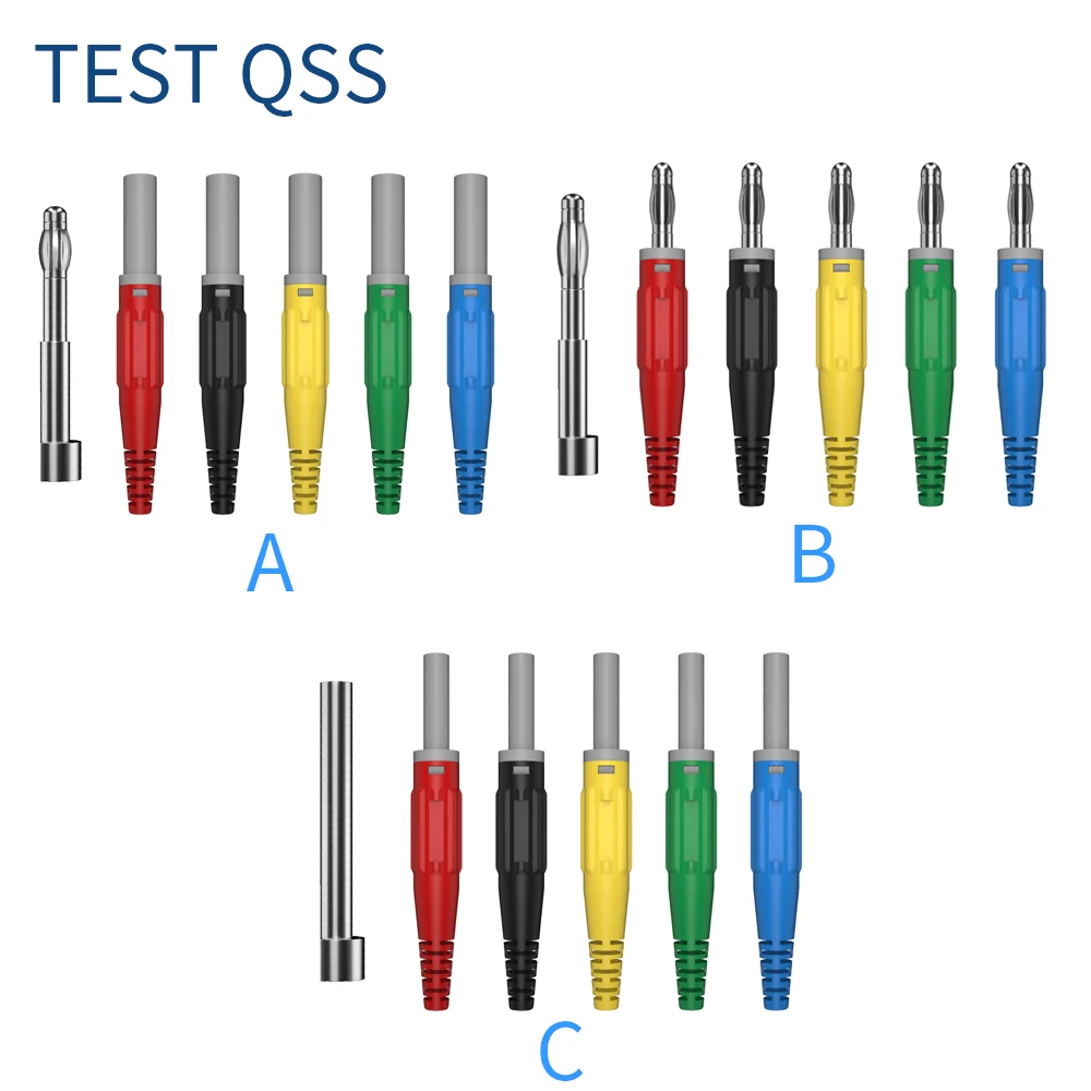 QSS 10pcs 4MM Safety Copper Banana Plug High Current Solderless DIY Electrical Tool