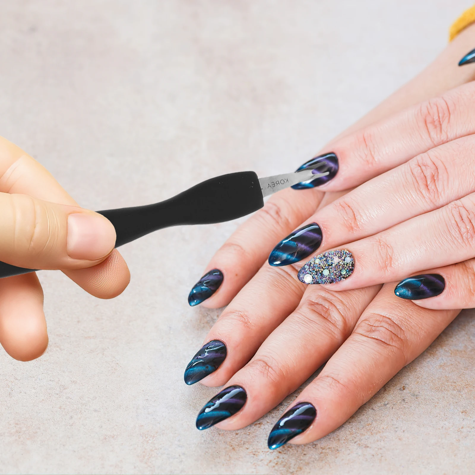 Ferramenta empurradora de pele morta, empurrador de cutícula para manicure, cuidados com a arte do prego, acessório profissional de suprimentos para salão de beleza, 6 peças