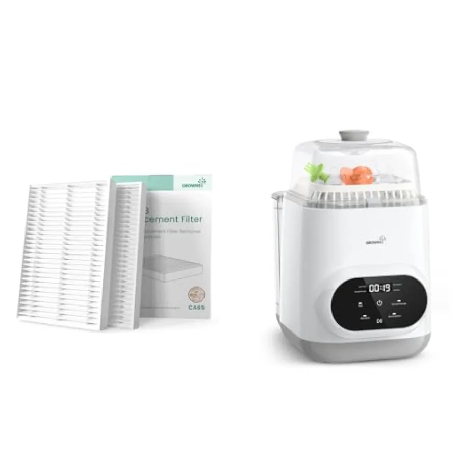 

Grownsy EaseClean Bottle Washer Pro with 2PCS HEPA Filters for Kitchen Use White Plastic Advanced Filtration System Easy to Cle