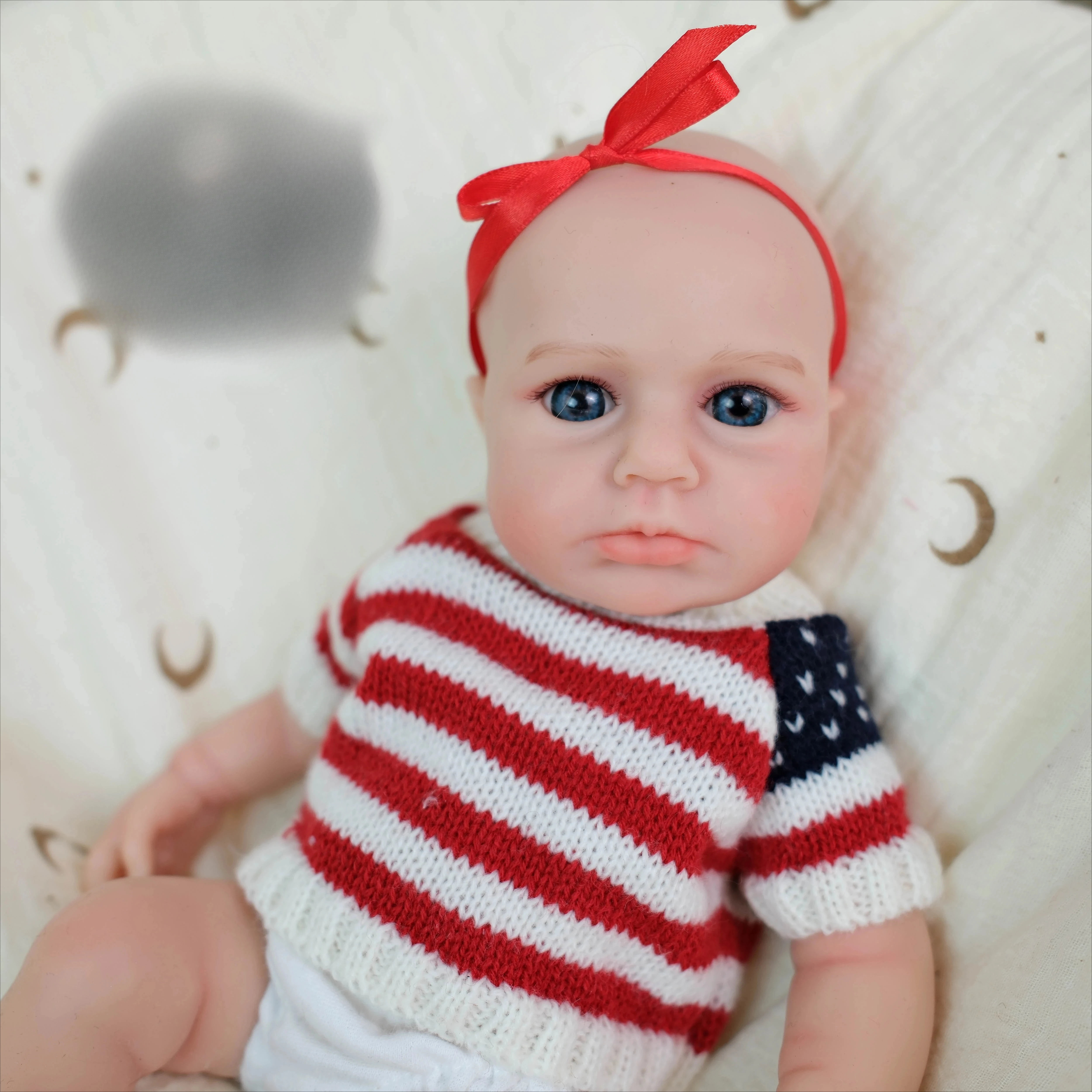 NPK 12''Boca può aprire Super morbido solido platino silicone flessibile elastico realistico bambola rinata Loulou sveglia bambole fatte a mano al 100%