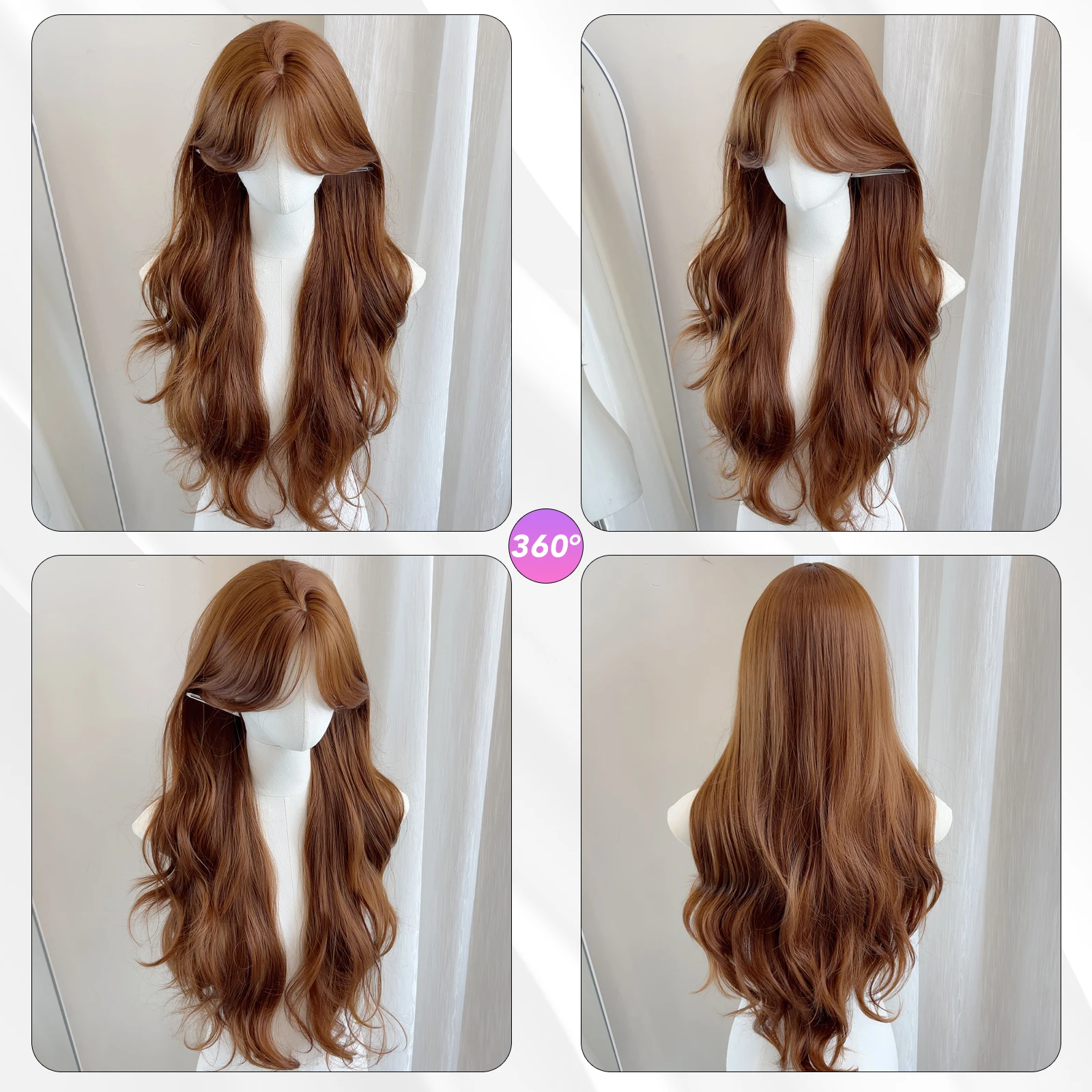 MEISU 30 بوصة شعر مستعار طويل مجعد صورة اللون الألياف الاصطناعية الطبقات الشعر مقاومة للحرارة الطبيعية السلس تمديد الشعر Selfie الطرف