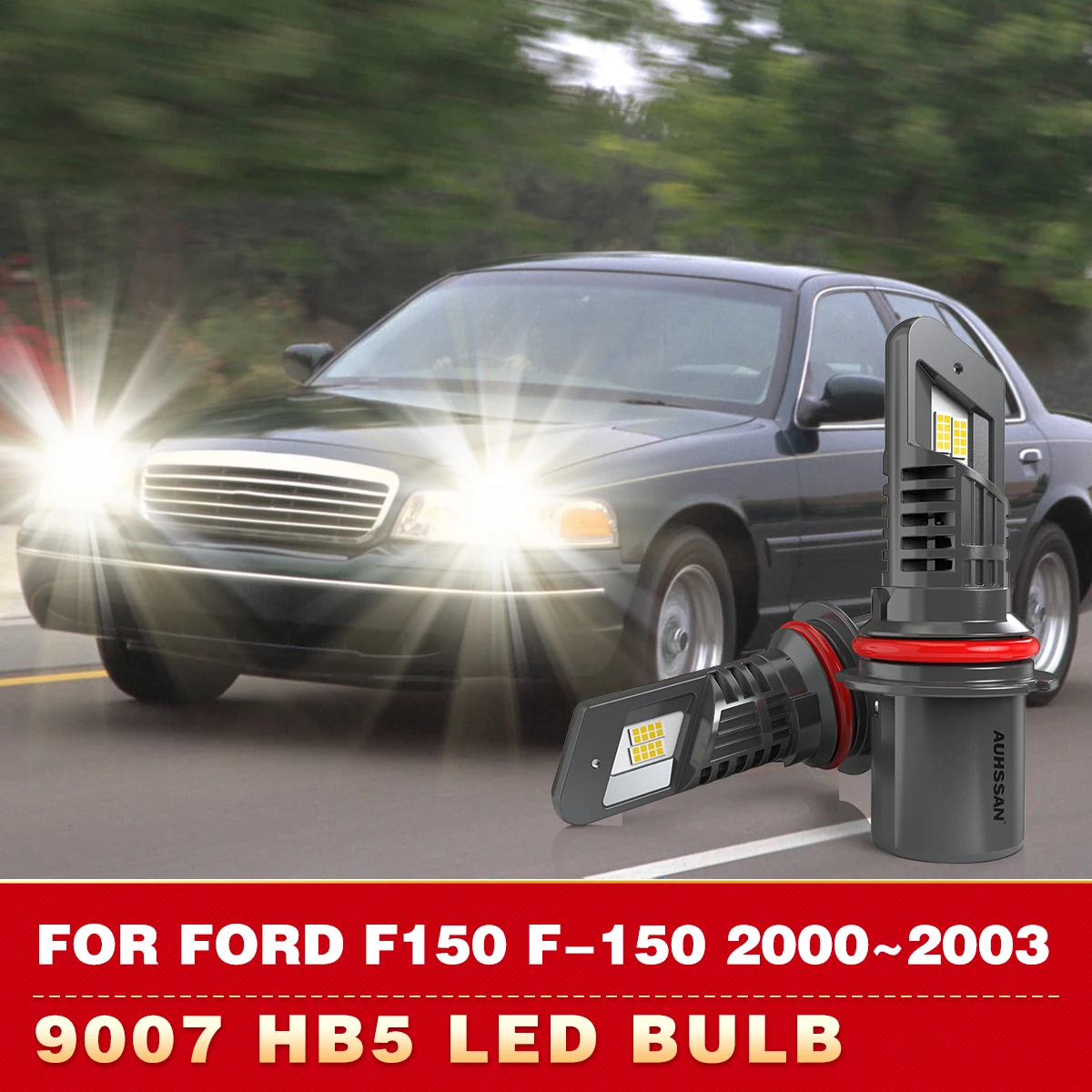 2x 9007 HB5 Led Canbus Headlight Bulb 24000Lm High Low Beam Fog Light With Fan Led High Power For Ford Crown Victoria 1998~2011