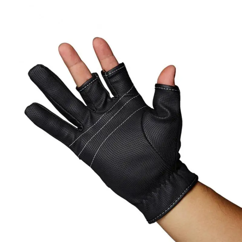 

Garcia Gloves Fishing Gloves Three Fingers Cut Lure Anti-Slip Leather Gloves Outdoor Sports Cycling Fingerless Gloves