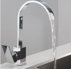 Kitchen Sink Universal Rotating Faucet Square Seven-character Vegetable Basin Faucet Outlet Square Flat Tube Faucet