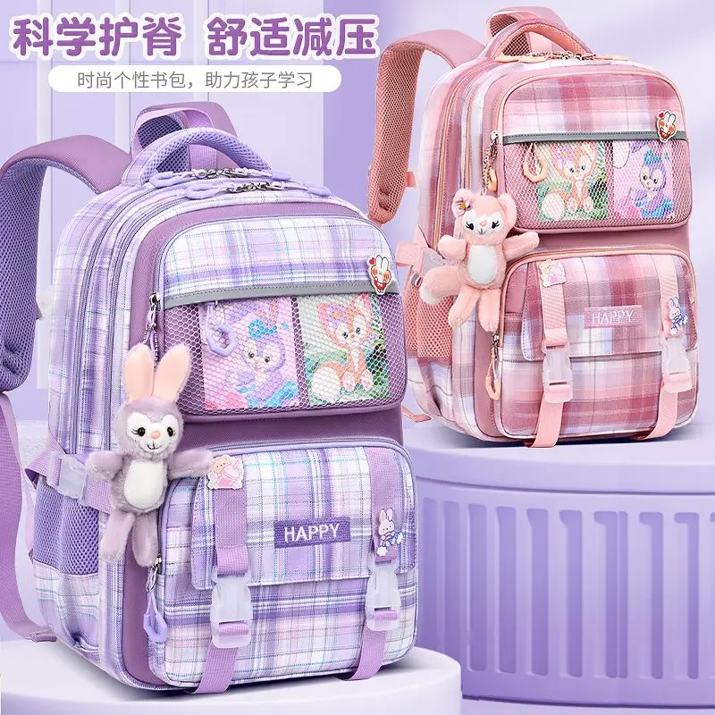 

Disney Cartoon Primary School Student Schoolbag Girl Girl Spine Protection Super Lightweight Children Backpack StellaLou School