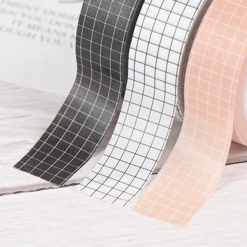 Grid Tape Japanese Paper DIY Planner Masking Tape Adhesive Tapes Stickers Decorative Stationery Tapes