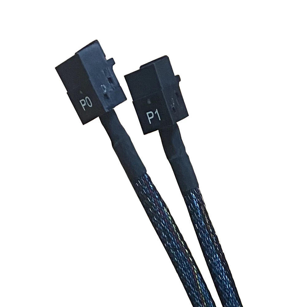 High Speed HDD Data Cable SlimSAS (SFF8654 8i) to 2*Mini SAS hd (SFF8643) Cable