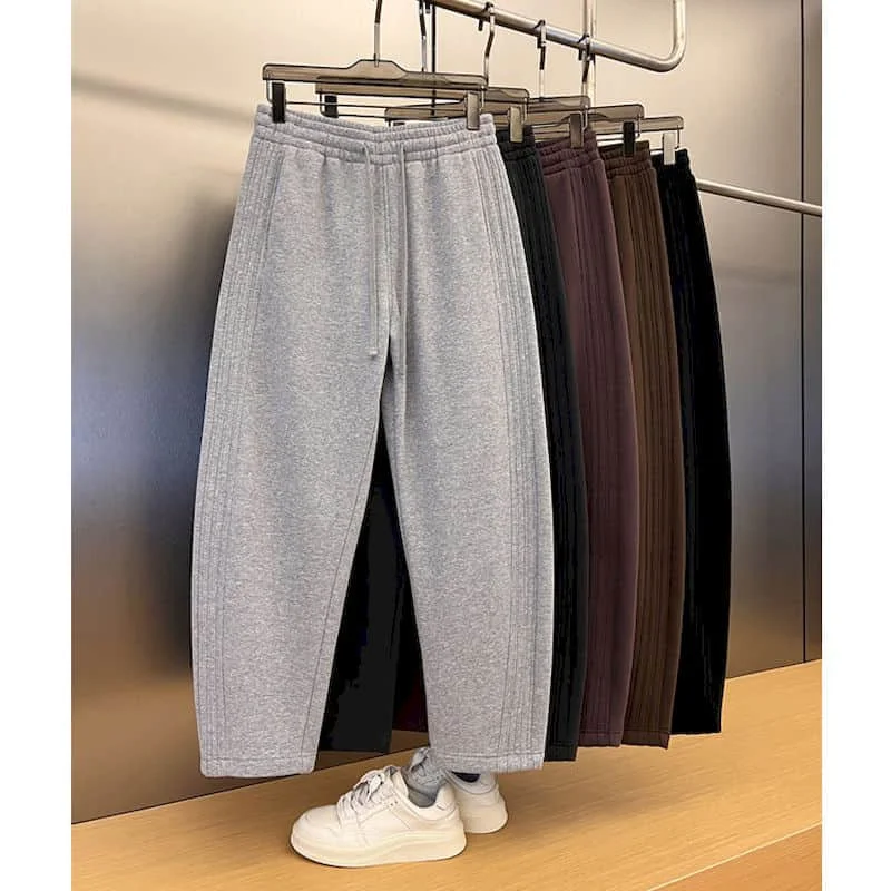 

Cargo Pants Women Plush Sporty Sweatpants Korean Style Casual Drawstring Elastic Waisted Streetwear Clothing Harem Pants Women