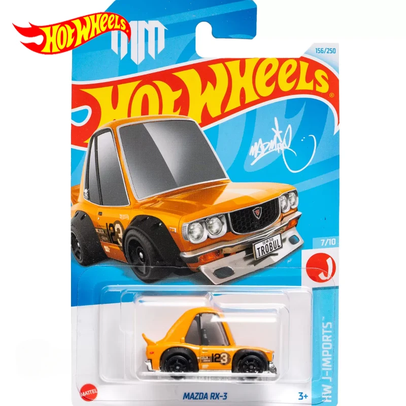 Hot Wheels-Mazda RX-3 Model Car para meninos, 1:64 Diecast Mini Car, coleção modelo de liga, presente de aniversário, original, 2024H