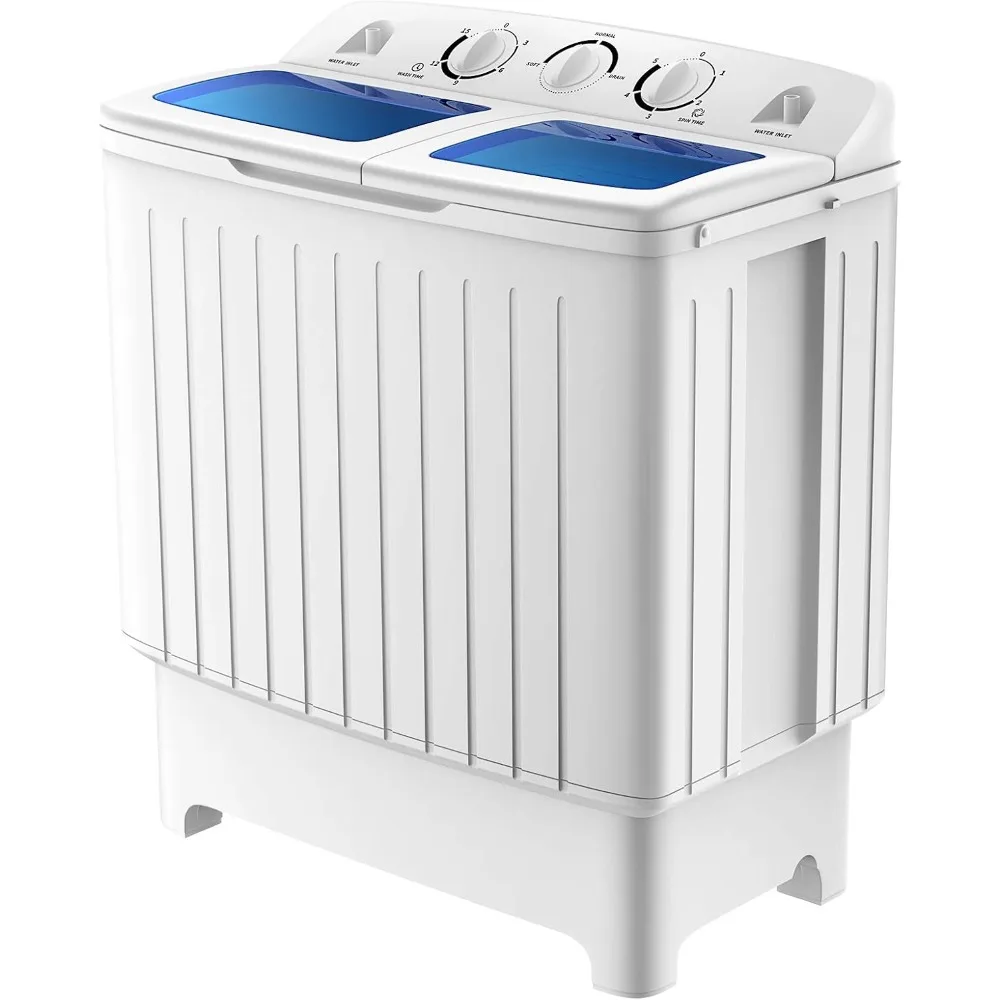 

Portable Washing Machine, 20 Lbs Twin Tub Washer & Spinner, Compact Laundry Washer