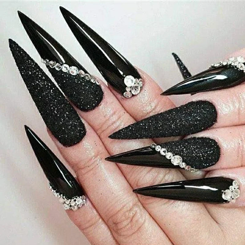 กลิตเตอร์ทาเล็บ6ชิ้นผงทรายละเอียดโฮโลแกรมแวววาวเม็ดสีขาวสีดำสะท้อนแสงเกล็ดผงอุปกรณ์ทำเล็บ