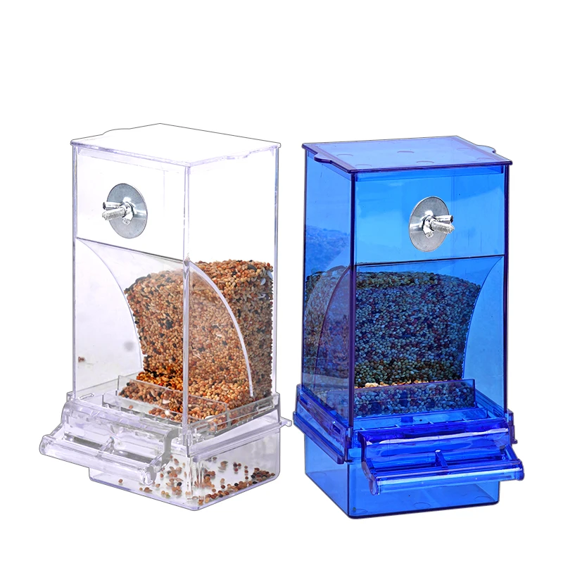 Automatic Pet Bird Parrot Feeder Splash-Proof Bird Feeder Bird Cage Accessories Bird Food Container For Parakeet Canary Finch