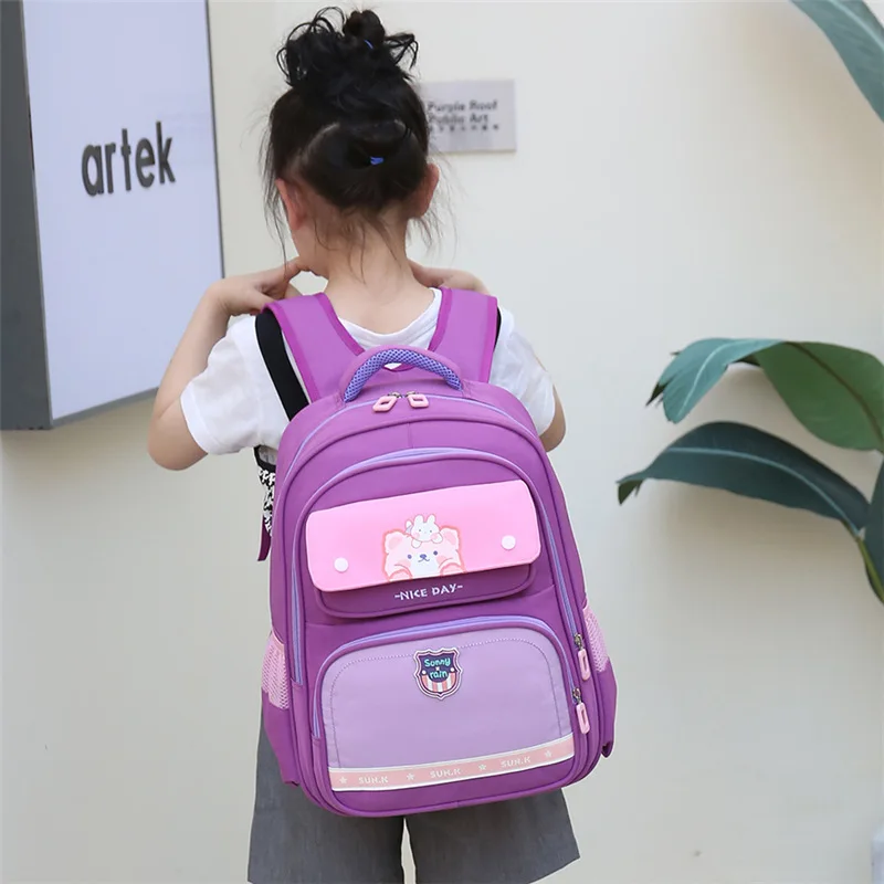 Primary School Students Backpack Boys and Girls Student Schoolbags Lightweight Waterproof and Durable