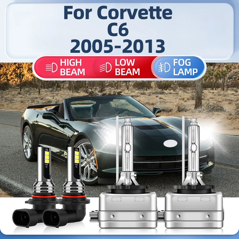 

12V 35W HID Bulbs Xenon Headlight D1S Xenon Lights 6000K Fog Lamps For Corvette C6 2005 2006 2007 2008 2009 2010 2011 2012 2013