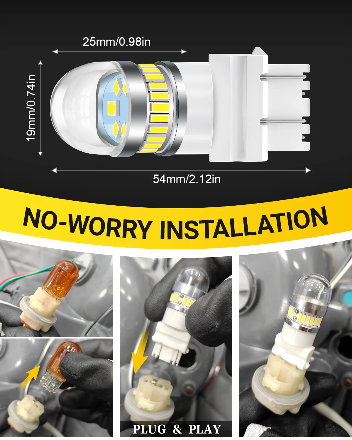 2 قطعة عالية ضوء LED سيارة بدوره أضواء 3157 لمبة أحمر أبيض أضواء الفرامل DRL الذيل عكس أضواء Canbus لا خطأ T25 5 واط 2000 التجويف #5